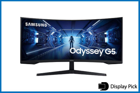 SAMSUNG 34-Inch Odyssey G5 Ultra-Wide monitor for productivity